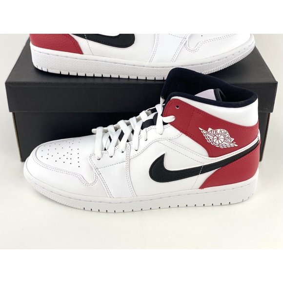 Nike Air Jordan 1 Mid Chicago 2019 Men's Sneakers Rare Shoe White Red Black - Picture 4 of 12